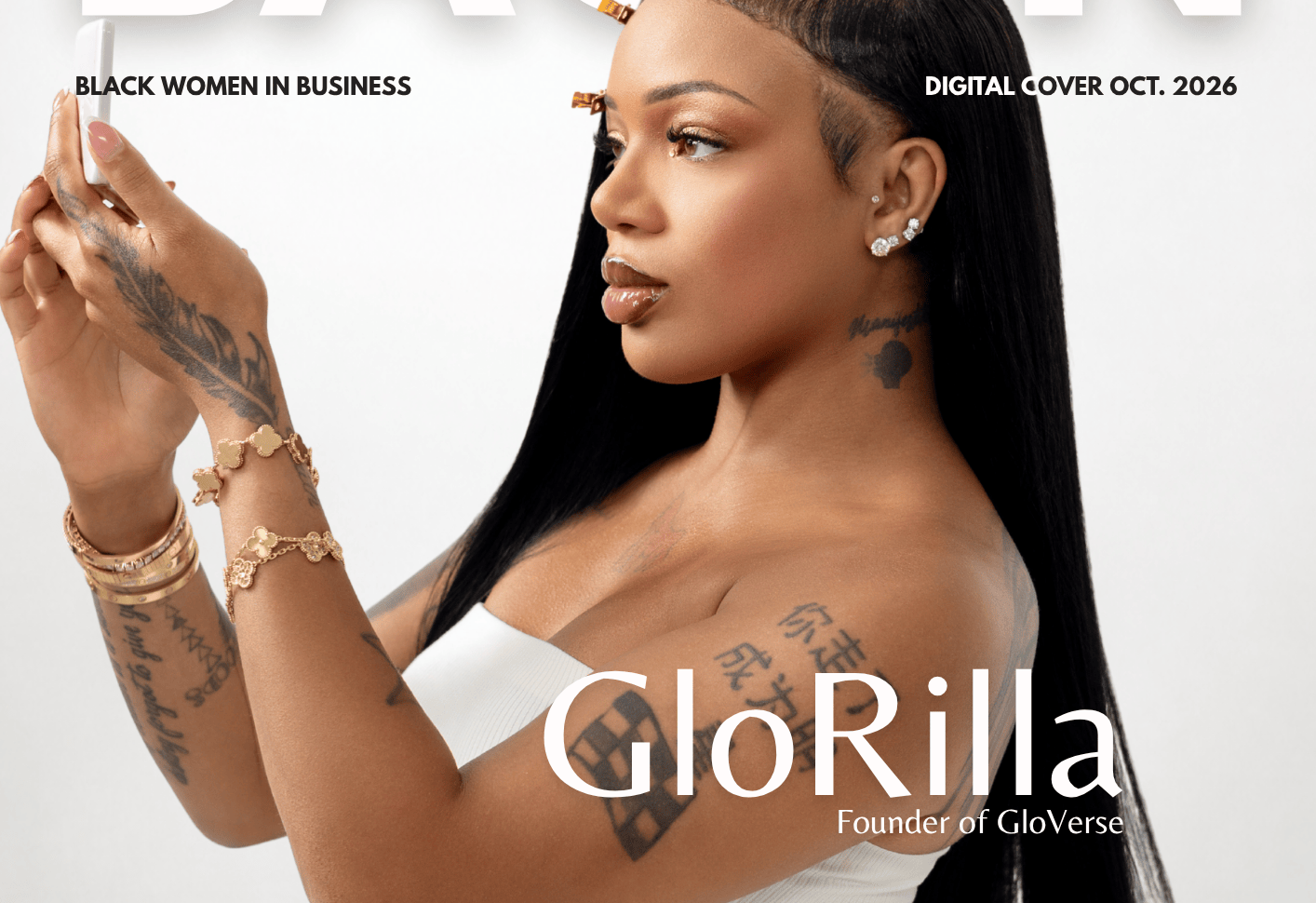 GloRilla on the Bacon Magazine digital cover as founder of GloVerse